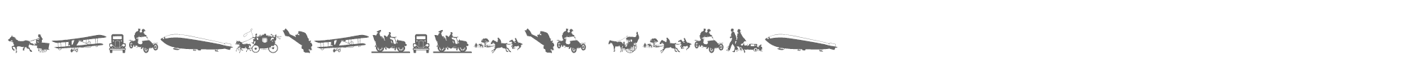 Sample characters Transportation Dings Font